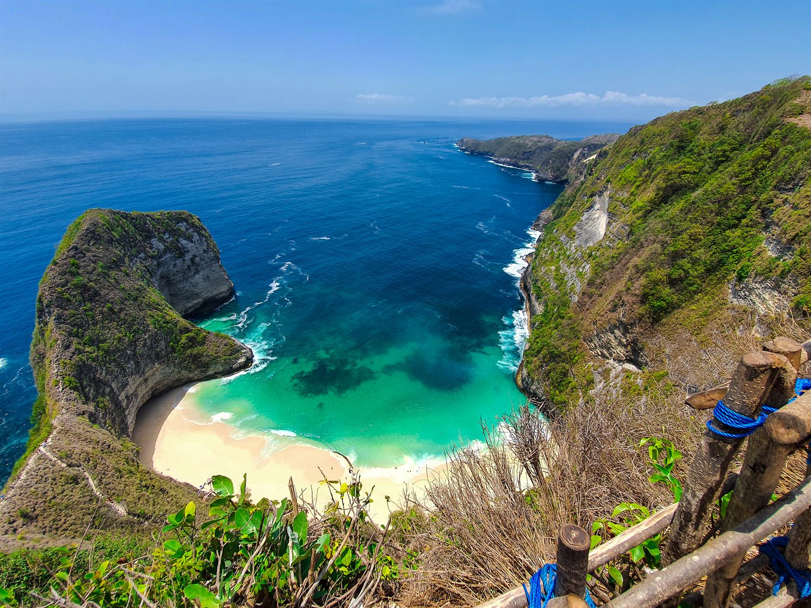 Kelingking Beach headland and turquoise water on Nusa Penida, off Bali