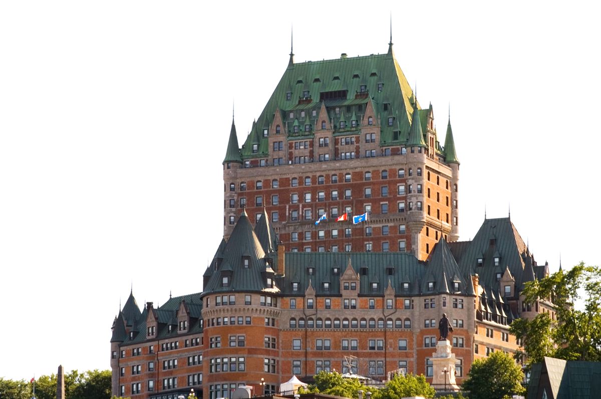 The green-roofed Chateau Frontenac castle hotel