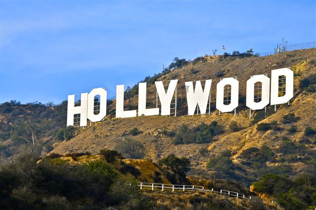 The Hollywood Sign on the hillside above Los Angeles
