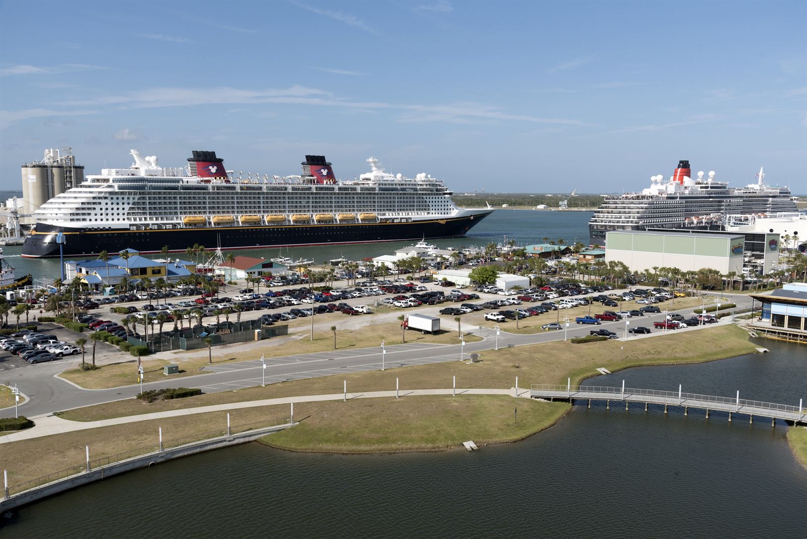 Cruise ships in port at Port Canaveral, Florida