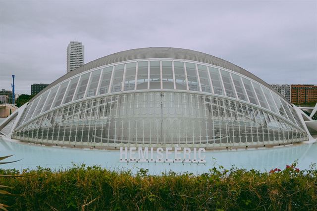 Hemisferic, the glass eye-shaped IMAX building at Valencia's City of Arts and Sciences